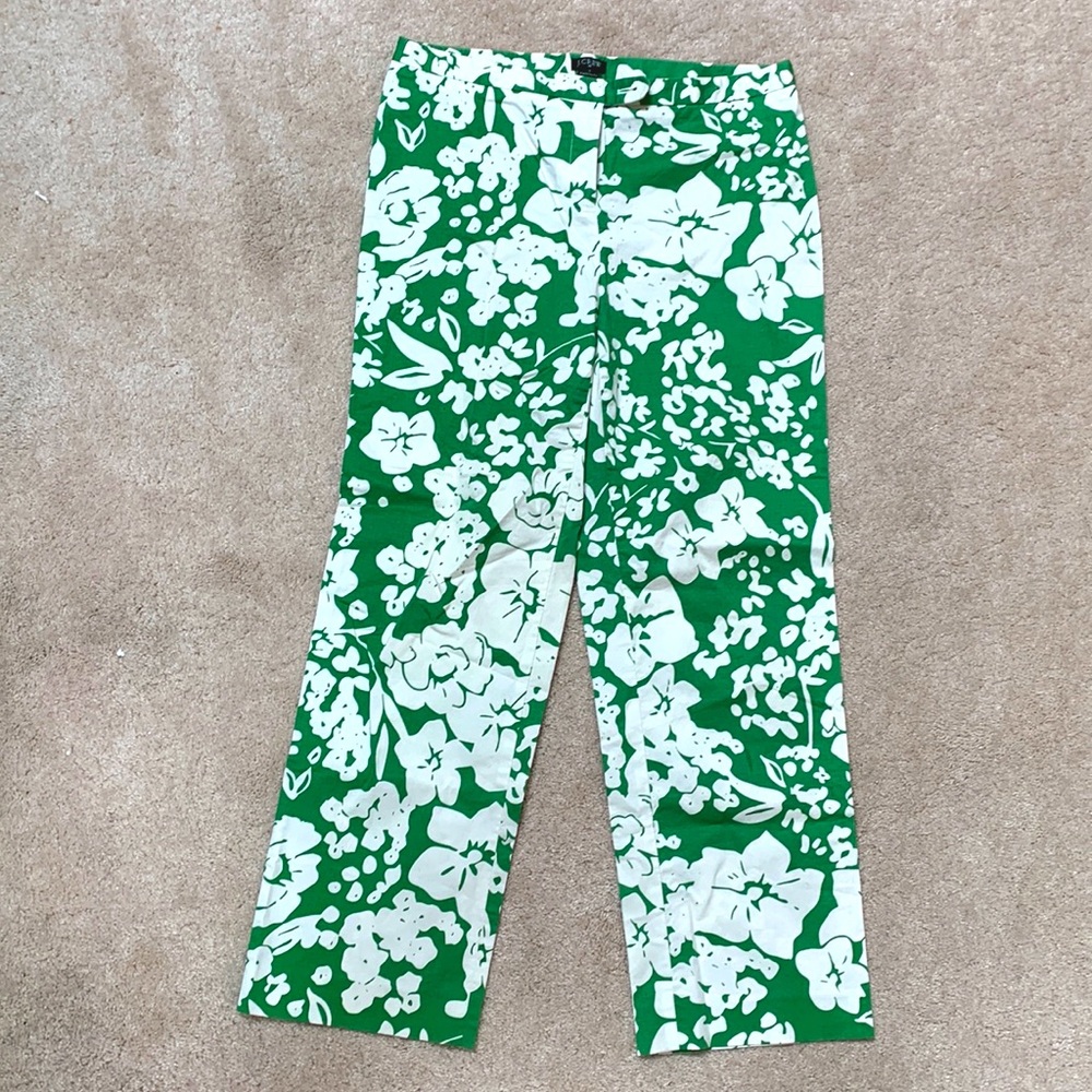 Vintage J. Crew Floral Green Pants